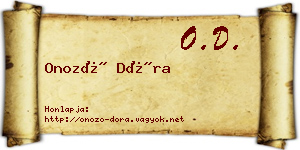 Onozó Dóra névjegykártya